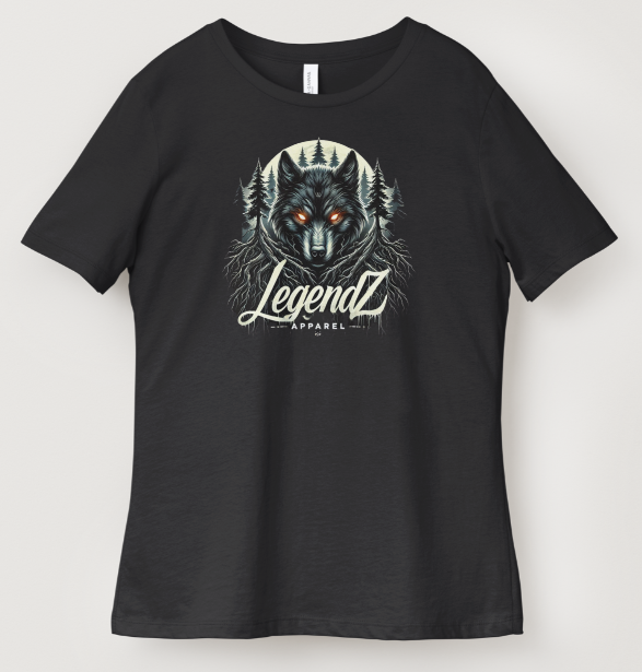 Legendz Wolf T-Shirt – Midnight Forest Graphic Tee